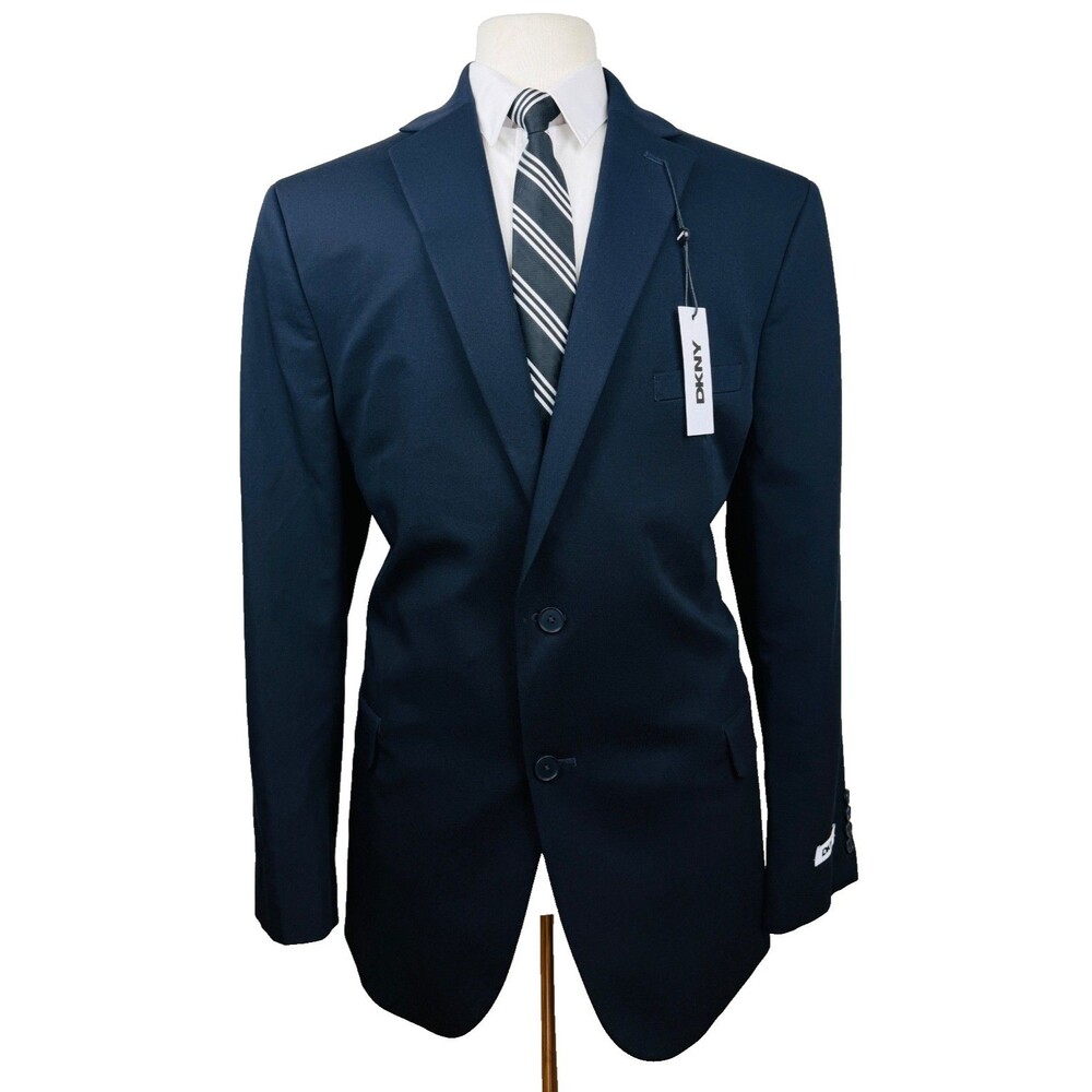 $395 NEW DKNY MENS 50R SOLID NAVY SUPER SOFT BLAZER SPORT COAT SUIT JACKET ONLY